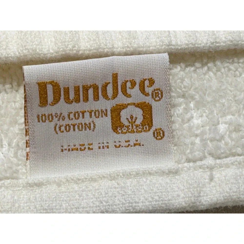 Vintage Dundee Jillian Rose Cat Towel‎ Set White Embroidered Cotton 3pc USA 80s